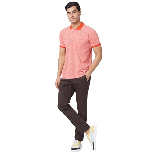 Image of Park Avenue Men's Regular Fit Mid Rise Neo Fit Cotton Blend Solid Pattern Flat Front Casual Chinos