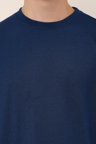 Image of GWADI'S Mens Plain Long Sleeves Fleece Round Neck Winter Wear Solid Sweatshirt