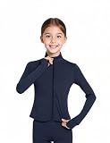 Girls Zip Up Jacket Kids Workout Coat Lightweight Yoga Dance Riding Jacket Athletic Slim Fit Tops