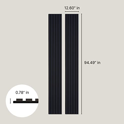 Slatpanel Two Acoustic Matte Laminate Wall Veneer Slat Panels - Blue | 94.49” X 12.6” Each | Soundproof Paneling | Interior Sound Absorption Decor | Modern Luxury Styling | 0.78” Depth #TOP2