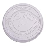 Eco-Products Compostable Flat Lid - Fits 9-24oz. Cold Cups, Case 1000 |EP-FLCC | Made from Renewable Resources & Plant Based | BPI & ASTM Compostable |A Green Alternative