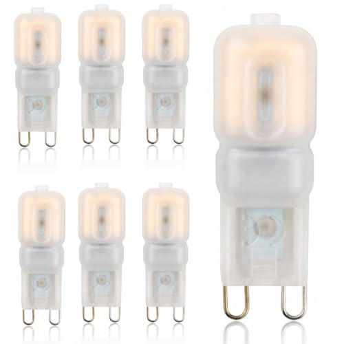 Image of 6 Pcs G9 Led Bulbs Warm White 3W Dimmable 3000K, Energy Saving Light Bulbs, G9 Small Led Bulb 360° Beam Angle, Equivalent to 30W Halogen Bulbs, for Home Lighting Chandelier Pendant Wall Light