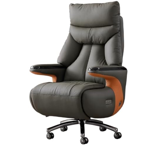 Lizhuzhuzs28 Silla Escritorio Silla de Oficina eléctrica Inteligente de Cuero, reclinable, con Masaje, for Sala de Estudio, cómoda y Larga duración. Silla de Oficina