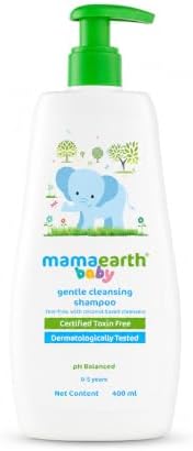 Mamaearth Gentle Cleansing Hair Shampoo for Babies | Coconut Based Cleansers for Delicate Baby Scalp | Hypoallergenic & Tear-Free Formula | 13.53 Fl Oz/400ml