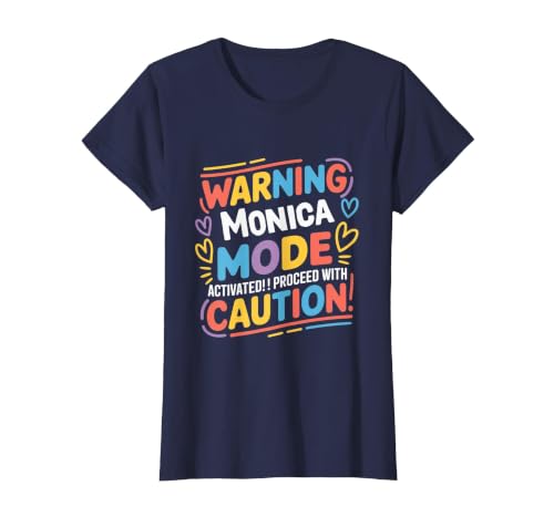 Monica Personalized Name Cute Custom Monica Name T-Shirt, Women, Navy Blue, Large