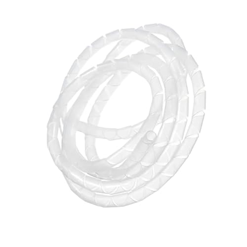 Styire Flexible Pipe Protector Spiral Wrap Sleeving Cable Management Tube for Wire Line Protection Guard Cover(White,ID 4.0mm x 1 Meter)