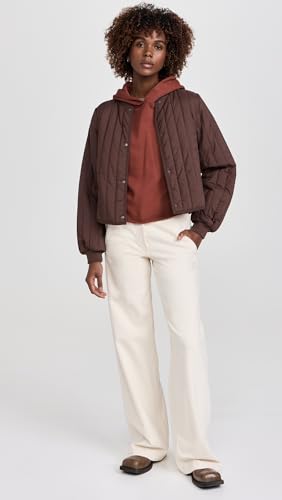 RAINS Women’s Banja Liner Bomber Jacket in Frame Brown - Cozy XL Essential for Every Season - Image 5