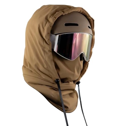 YAOPIU Sneeuw-gezichtsbescherming, beschermend thermisch winddicht, outdoor warme skikapuls, voor vrouwen en volwassenen, voor outdoor, paardrijden, fietsen, wandelen, rijden, Kaki, L