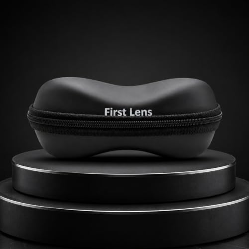 Image of First Lens Sunglasses Case, Portable Triangular Foldable Eyeglass Case, Hard Shell Protective Eyewear Holder for Men and Women