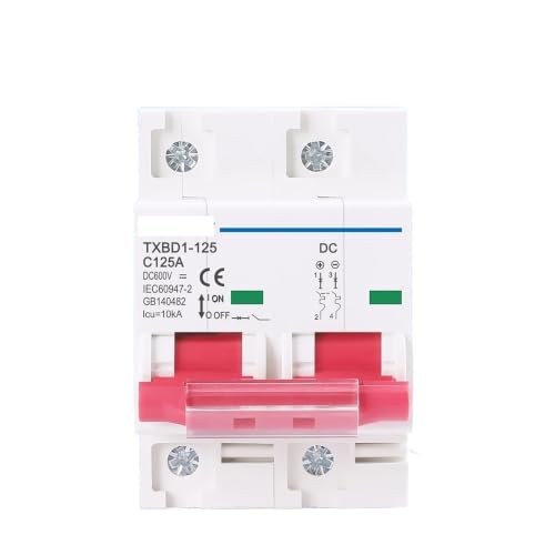 Disyuntor solar 2P DC 600V 100A para protección de paneles fotovoltaicos