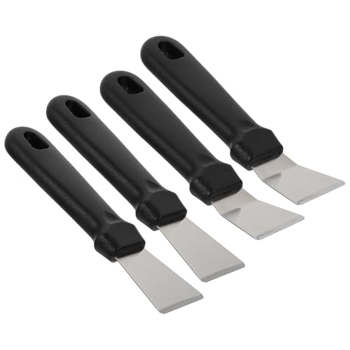 DOITOOL Raspador de Hielo para Congelador 4 Piezas Pala Recta y Curva de Acero Inoxidable y PP para Uso Diario y Lugares Difíciles de Alcanzar
