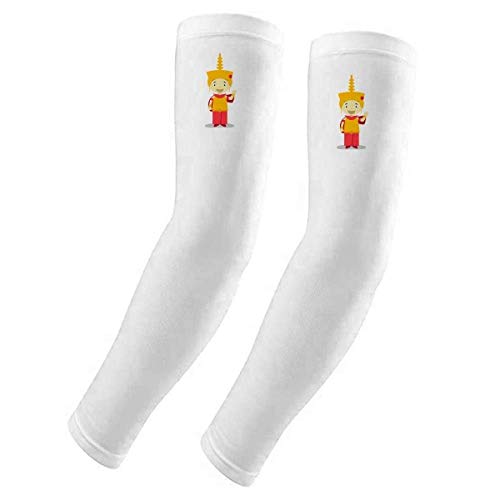 Manchons de protection UV soleil design Cambodge jaune pour une peau préservée au quotidien