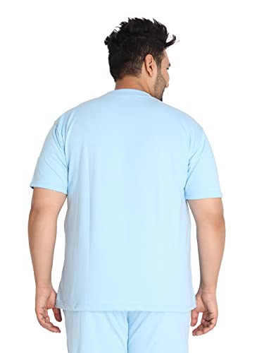 Image of CHKOKKO Men's Plus Size Terry Cotton Loose Fit Half Sleeves T-Shirt