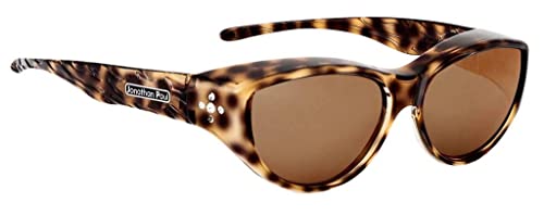 Jonathan Paul Polarized Fitover Sunglasses in Brown Cheetah with Brown Lenses, Medium