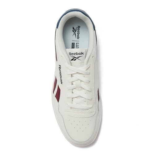 Reebok Court Advance Sneakers for Men - Casual Tennis Mens Shoes Size 6 to 15, White or Black, Chalk/Chalk/Retro Red, 9