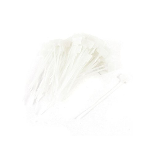 Amgate 100 Pcs Write on Tags Wire Zip Ties Cable Mark Tags Nylon Power Marking Label (100pcs)