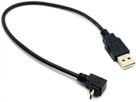 Cablecc 2pcs USB 2.0 Male to Micro USB Up & Down Angled 90 Degree Cable 30cm for Cell Phone Tablet, Black - Image 4