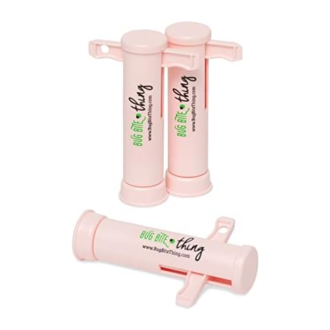 BUG BITE THING Suction Tool - Bug Bites and Bee/Wasp Stings, Natural Insect Bite Relief, 3-Pack, Pink Cover