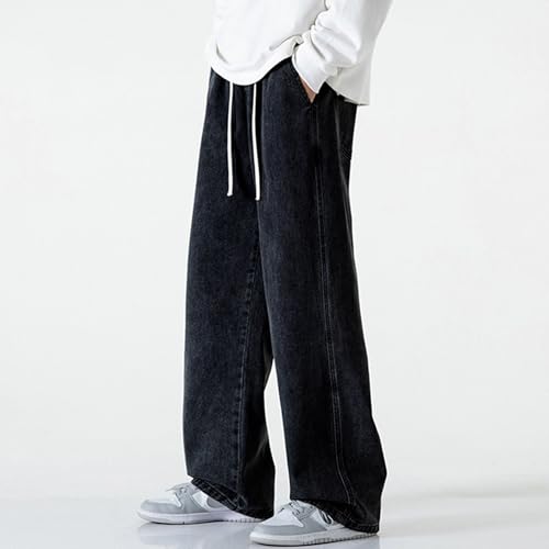 Men's Hip Hop Jean Joggers Cargo Baggy Denim Pants Straight Leg Jeans Casual Elastic Pants with Pockets2