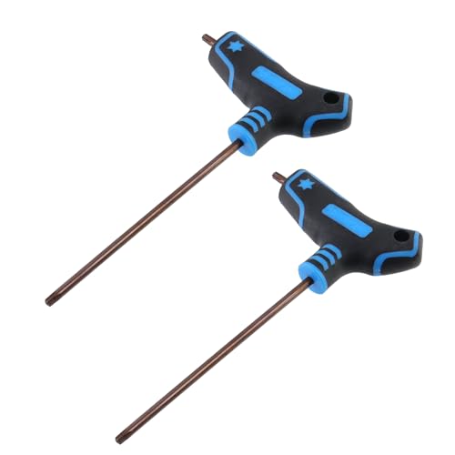 Image of Antrader T20 Torx Screwdriver,Anti Tamper Proof Torx Key,S2 Steel Non-Slip T-Handle Dual End Wrench-2Pcs (Blue)