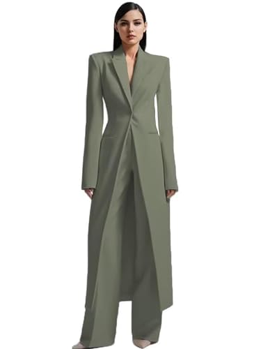 Sage Elegance Women's Suit: A Casual Yet Formal Tuxedo Set for Every Occasion