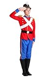 Mens Toy Soldier Halloween Costume | Adult Nutcracker Costume with Jacket, Pants, Hat, & Belt | Ideal for Themed Parties Medium