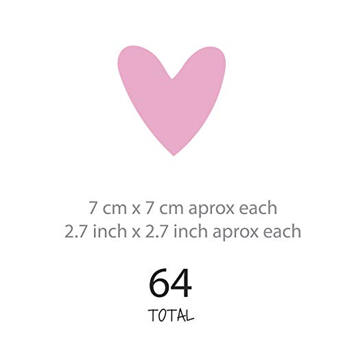 Pink Hearts Wall Vinyl Decal Decor Nursery. Adhesive Original Artist Vieliarte Design Love Heart Stickers For Kids. Baby Nordic Corazones Bedroom Decoration #TOP1