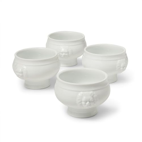 Sur La Table 14 oz. Lion's Head Bowls, Set of 4, White