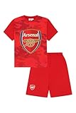 Pyjama court Arsenal Football Club Camouflage pour garçon, Rouge, 11 12 ans