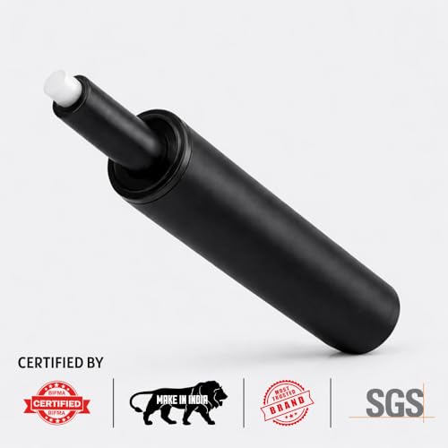 Image of Varaha Heavy Duty Class 4 SS Heavy Duty Gas Lift Hydraulic Cylinder Spring | Universal Size | 5 Years Warranty | Adjustable Height Revolving Chair Lifter | Chair Accessories | Strong Support | Black