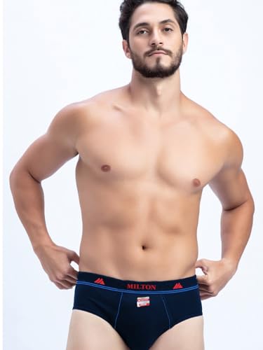 Image of Milton Mens Cotton Solid Outer Elastic Brief | Premium Soft Cotton Underwear | Breathable & Skin-Friendly Briefs with Comfort Fit Waistband | Pack of 1, Color May Vary as per Availability