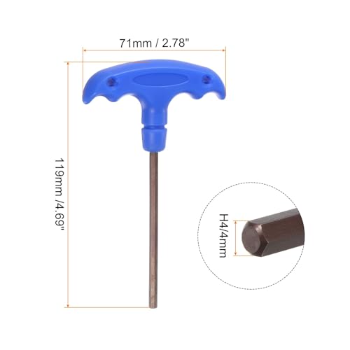 TOP-VIGOR 1Pcs H4 T-Handle Hex Key Wrench, 4mm S2 Steel T-Key Inner Hexagon Spanner Allen Key Allen Key Repair Tool - Image 2
