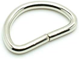 sacoora Metal D Ring 1 inch Non Welded Nickel Plated Pack of 25