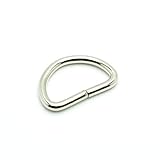 sacoora Metal D Ring 1 inch Non Welded Nickel Plated Pack of 25