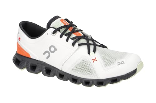 Image of On Men's Cloud X 3 Sneakers, Ivory /Flame, 9.5