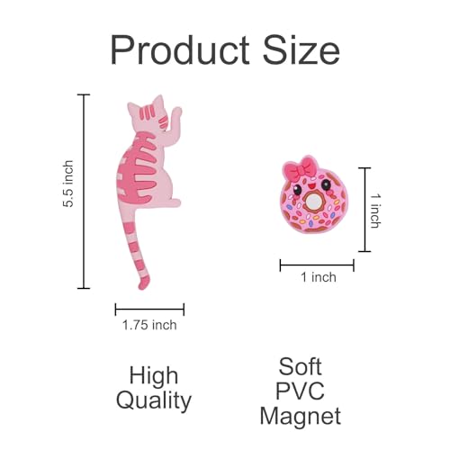 Imanes Decorativos para Refrigerador Gato Rosa, Pack 12 miniatura 2
