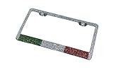 HANDMADE Bling Italian Flag License Plate Frame crystallized using World Famous Authentic Austrian Crystals - Car Jewelry