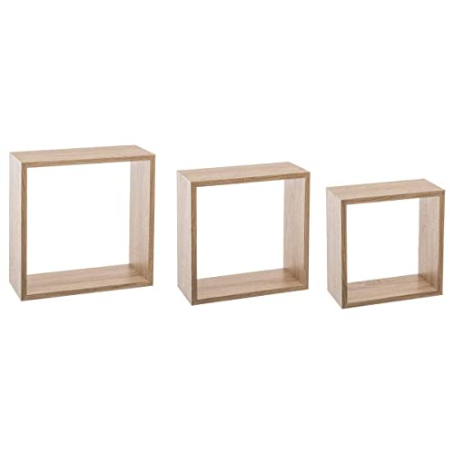 Five Lot DE 3 ETAGERES Murale Cube (L.24xP.12xH.24cm L.27xP.12xH.27cm L.30xP.12xH.30cm)