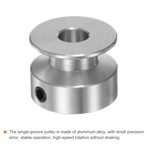 sourcing map Einzelrillen Riemenscheibe Keilriemenscheibe 6mm feste Bohrung 20mm Außendurchmesser Aluminiumlegierung mit Sechskantschlüssel für Bohrmaschine 6mm PU-Rundriemen