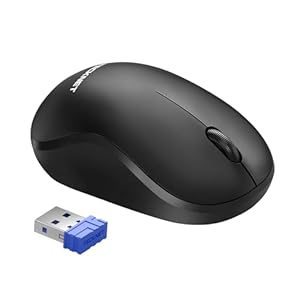 TECKNET Wireless Mouse for Laptop, 2.4GHz USB Mini Computer Mice, 1200 DPI Optical Small Portable Cordless Mouse Compatible with PC, Mac and Linux, 18 Months Battery Life (Black)