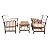 SAFAVIEH Outdoor Collection Rocklin Natural/ Beige 4-Piece Conversation Patio Set with Cushions