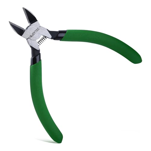 INJOYTEC ミニニッパー 110mm プラスチックニッパー 軽量 薄刃ニッパー プラモデル フラット刃 マイクロニッパー 精密ニッパー 電工ニッパー プラニッパー 小型ニッパー 結束バンドニッパー 軟鉄 銅線切断に DIY手作り 手工業職人用 模型専