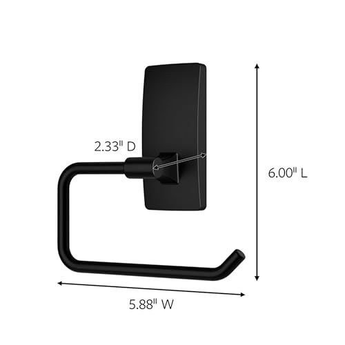 Command Toilet Paper Holder Matte Black with Water Resistant Command Strips, Rust Resistant Bathroom Organizer by Command - Used condition - US$23.20