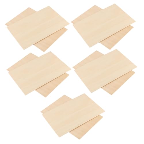 HOMSFOU 10pezzi Legno Grezzo Fette Rettangolari Accessori Lavori Artigianali Diy Materiale Fai Da Te Leggero Resistente