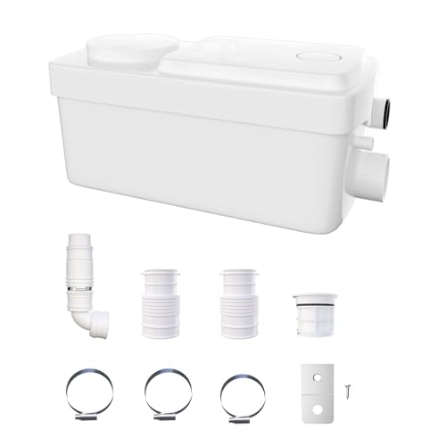 HOCANFLO 300W Kleinhebeanlage Pumpe, Hebeanlage leise Kupfer Wicklung Draht Motor Abwasser Dusche Lift Drain Pumpe für Toilette Waschbecken Dusche Badewanne, 6000 L/H Maximum Flow, FLO-300 Pro