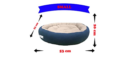 Image of Premium Small Size Dog Bed for Small Dogs and Puppies Anti Skid Bottom Washable Orthopedic Dog /cat Beds Cream /Blue