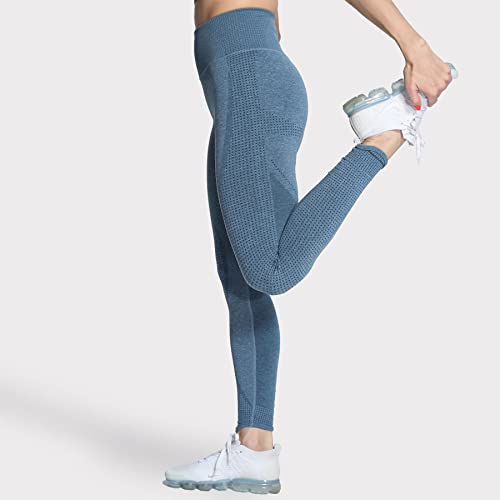 Aoxjox Women's High Waisted Leggings With Pockets Seamless Scrunch Butt Lifting Workout Gym Vital Tummy Control Yoga Pants (Royale Blue Marl, X-Small) #TOP2