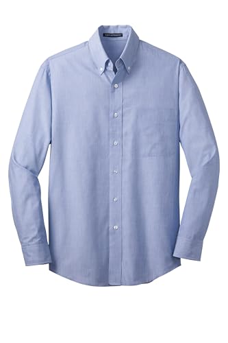 Port Authority Tattersall Easy Care Poplin Shirt - Wrinkle Resistant Cotton Blend Work Shirt - View #13