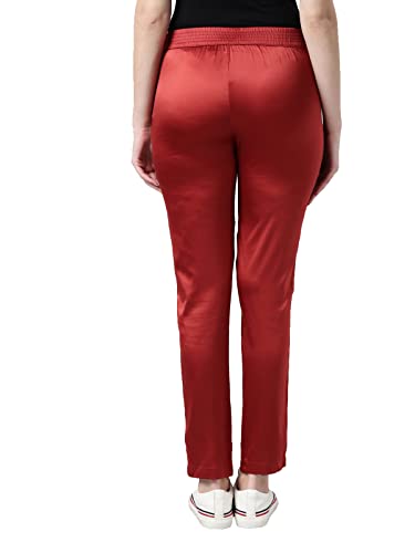 Image of GO COLORS Women Mid Rise Polyester Shiny Pant
