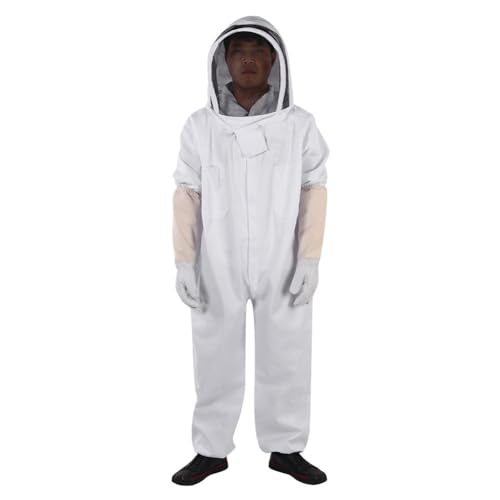Apicultor Terno de Proteção Luvas Equipamento Macacão Confortável Kit Apicultura para Homens (L)